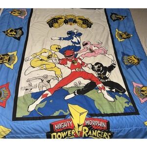 Vintage 1994 Mighty Morphin Power Rangers Twin Size Comforter Blanket